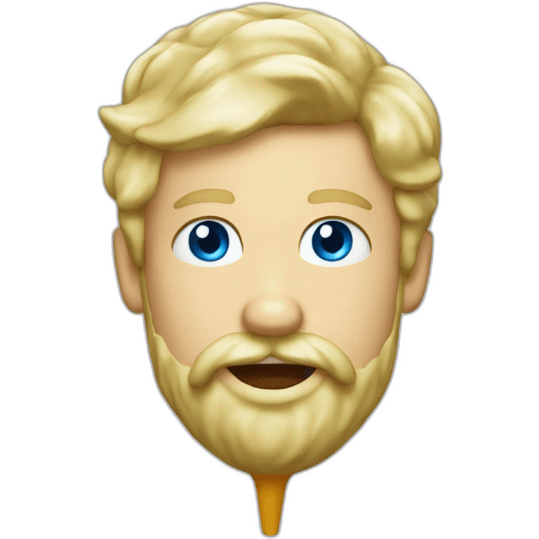 Blond man blue eyes beard Italian icecream emoji