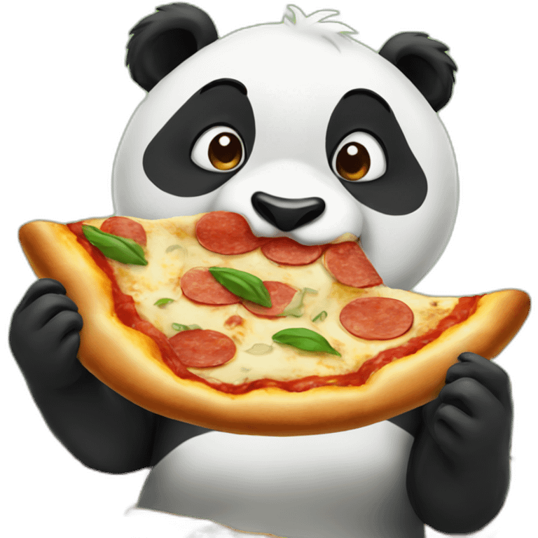 Panda eating pizza emoji