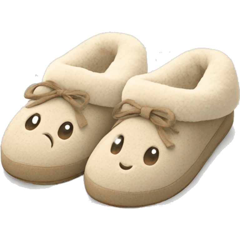 Slippers for Winter in beige  emoji