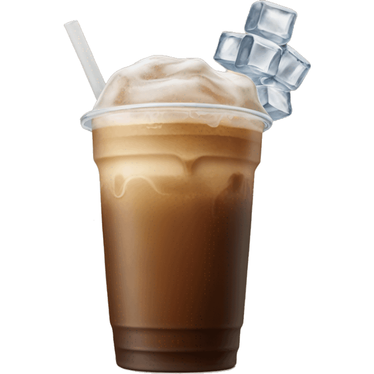 Starbuck ice coffee with ice cubes emoji