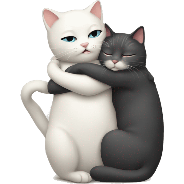 Cat hug with cat emoji