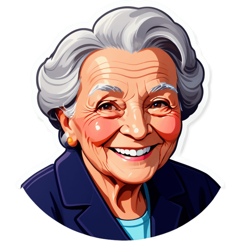 smiling elderly woman portrait emoji