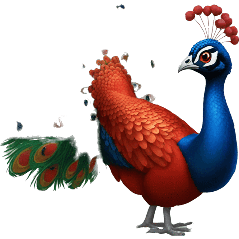 Red peacock emoji