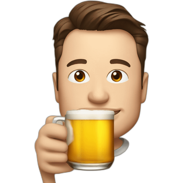 Elon musk drink beer emoji