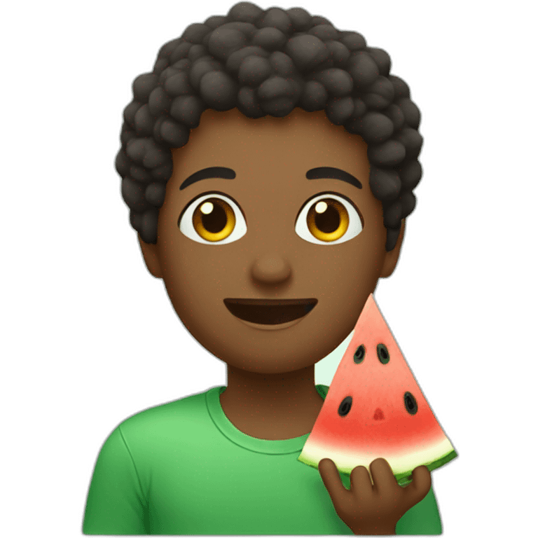 African eating watermelon emoji