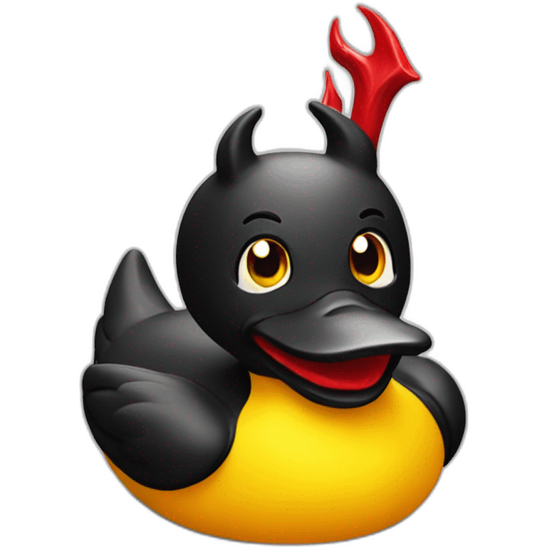  rubber duck with devil horns emoji