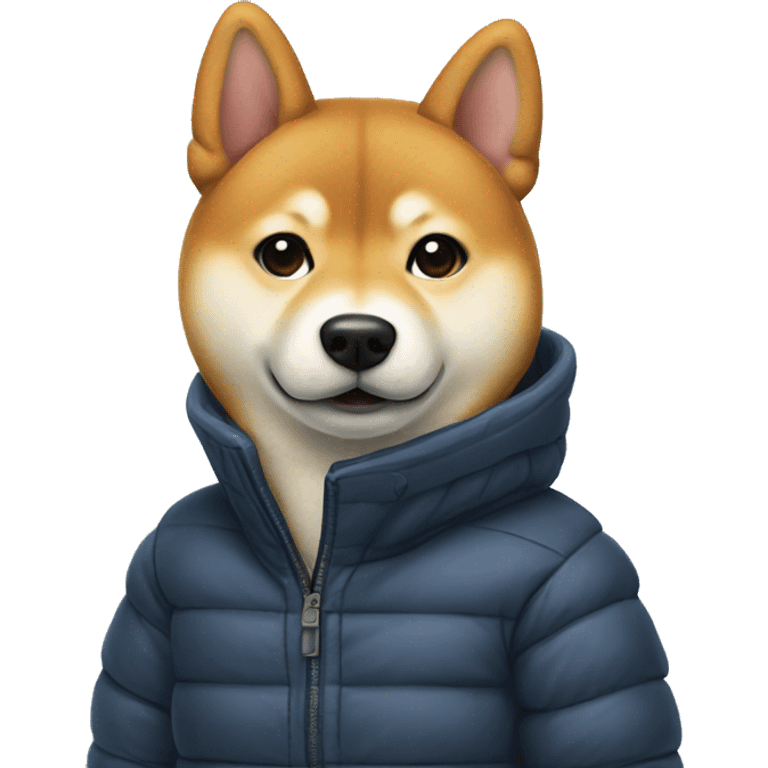 Shiba inu wearing puffer jacket emoji