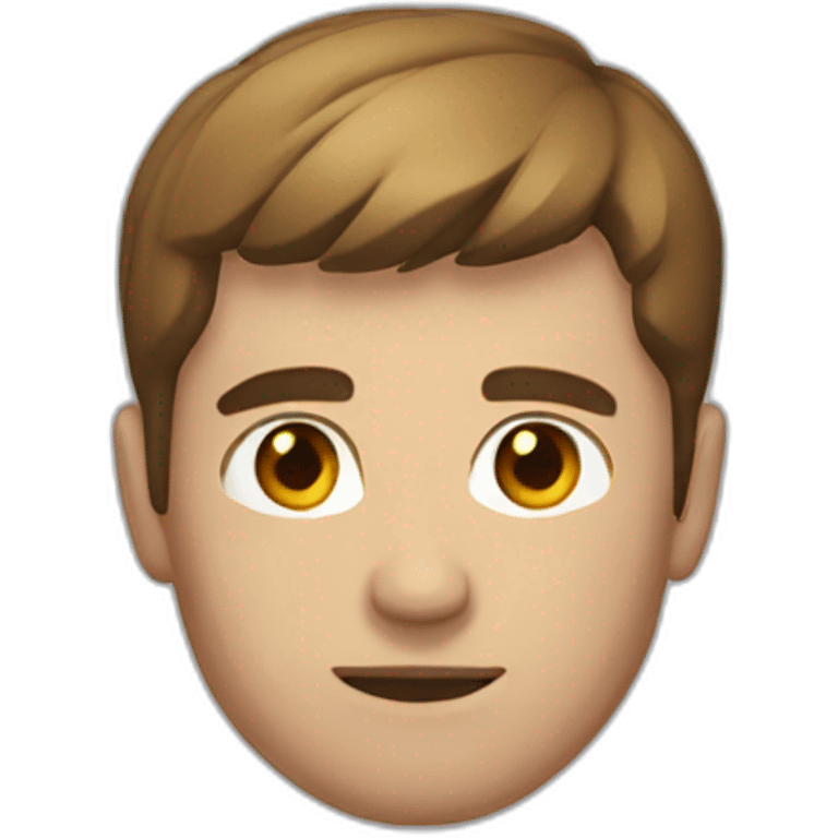 man with muscles,short hair,red eyes,brown hair emoji