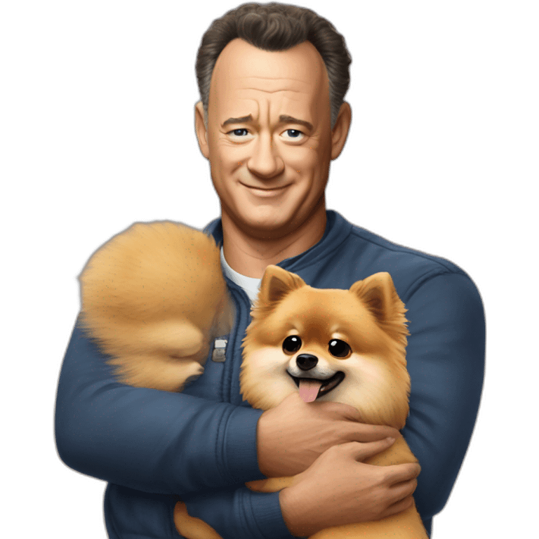 tom hanks hugs pomeranian emoji