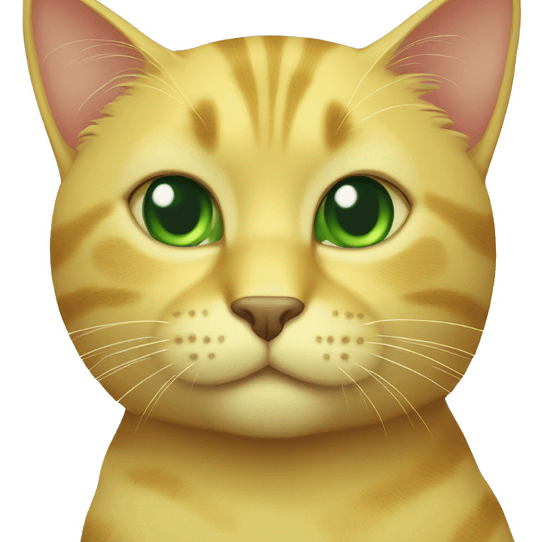 Yellow cat with green eyes emoji