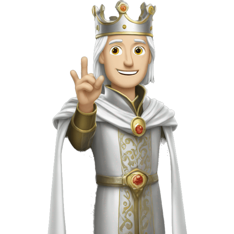 king baldwin IV raising his hand in silver full emoji