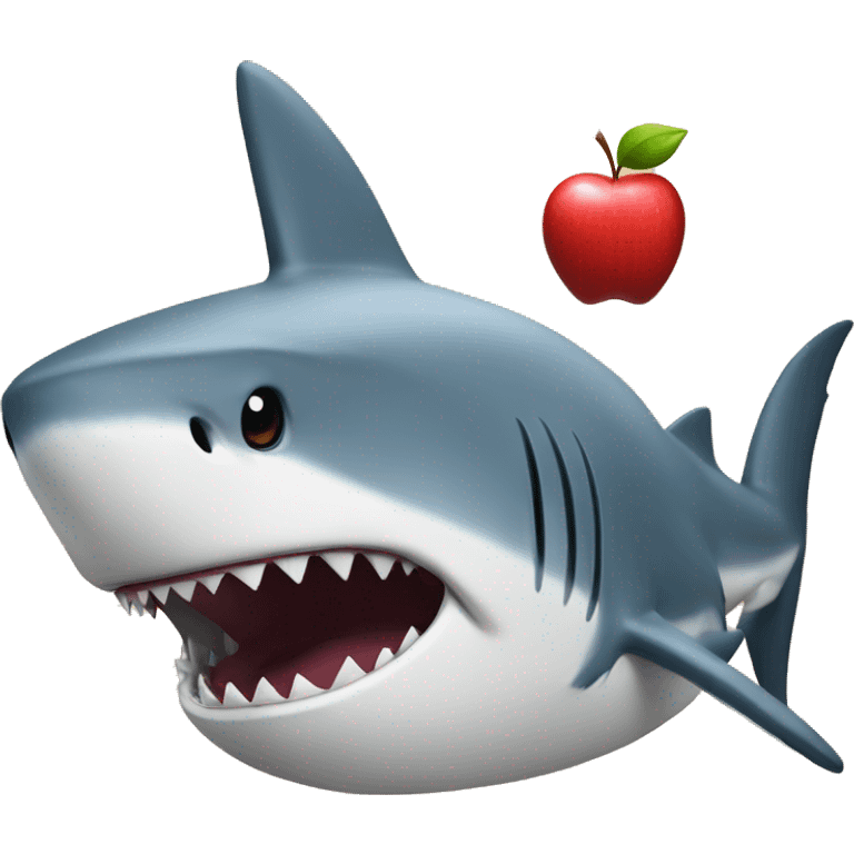 shark and apple emoji