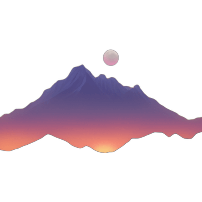 the sun setting behind the mountains emoji