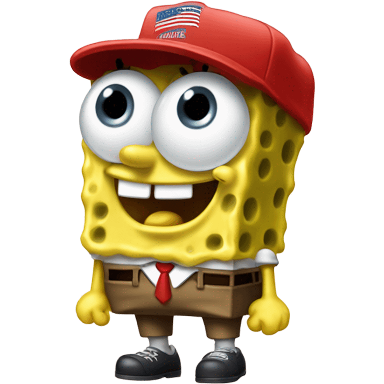 SpongeBob in a MAGA baseball cap emoji