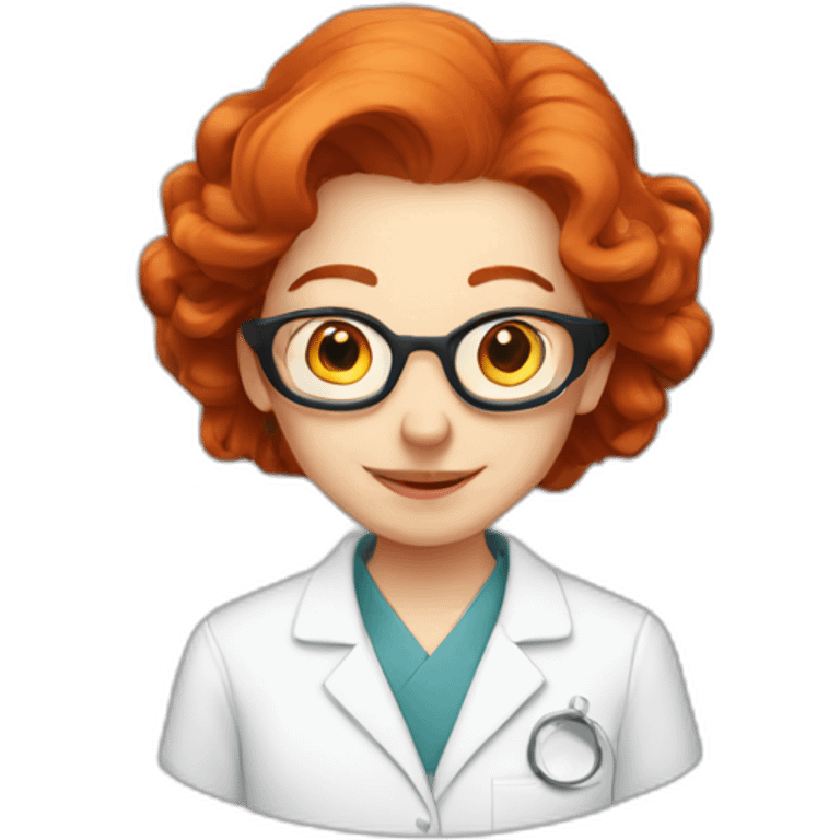 Redhead scientist with mice emoji