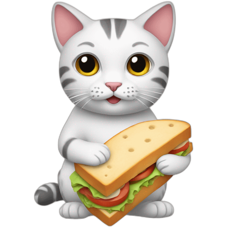 cat holding a sandwich emoji