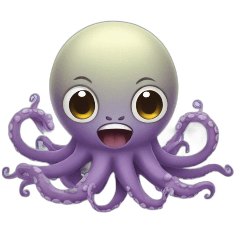 cute kraken cute face doing yoga emoji