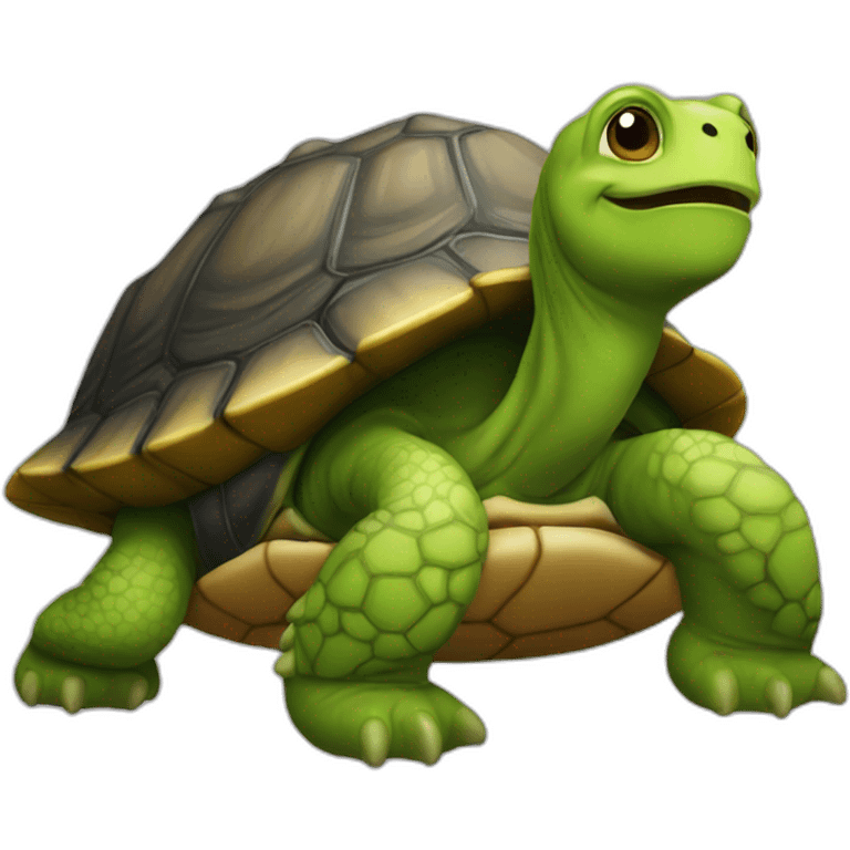 chat sur une tortue emoji