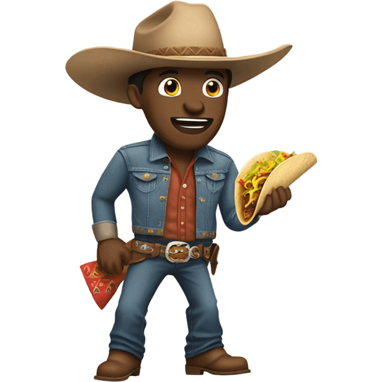 Cowboy eating a taco emoji