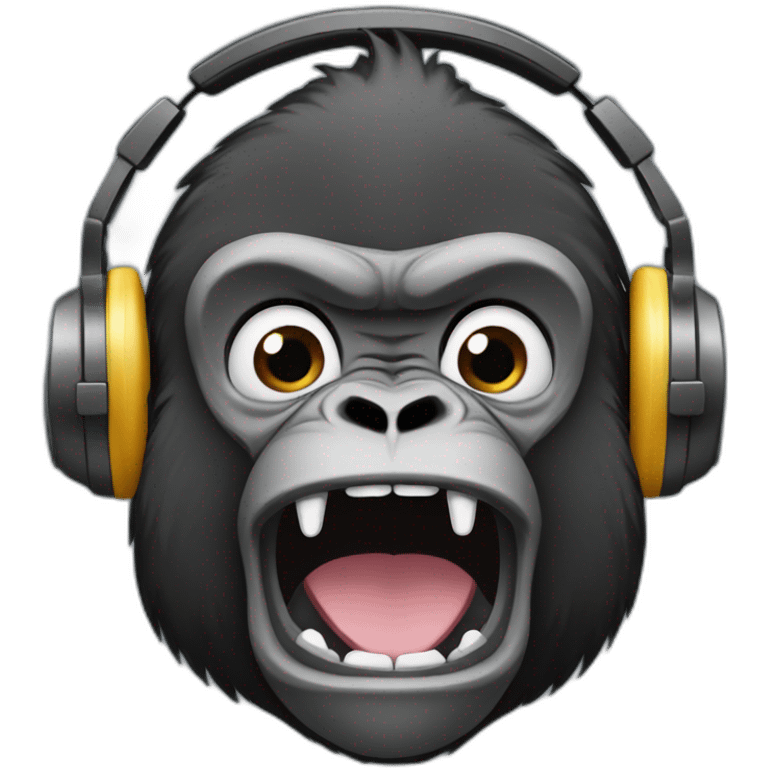 Gorilla con audifonos emoji