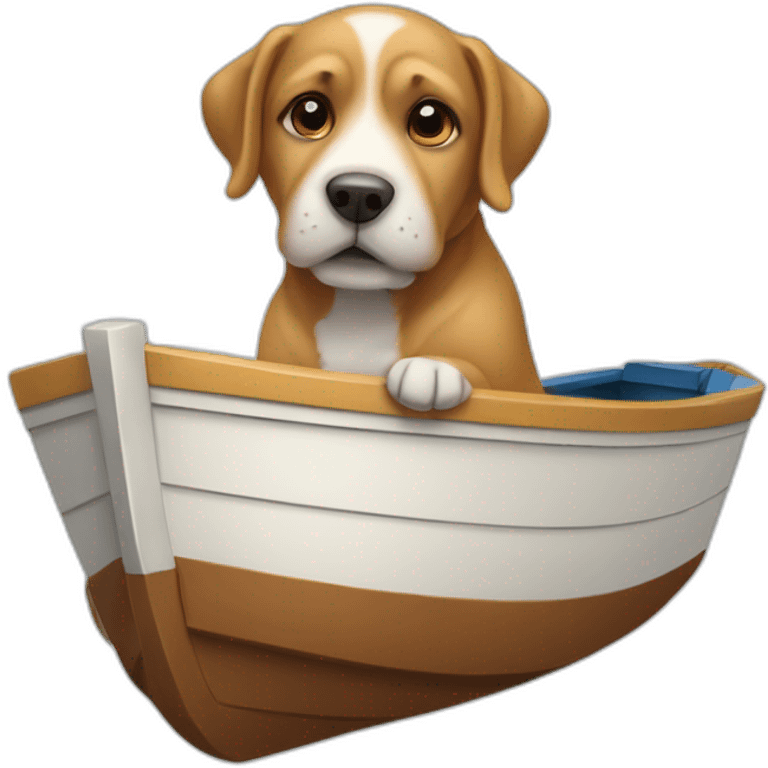 Chien sur un bateau emoji