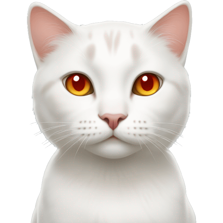 A white cat with red spots and light brown eyes emoji