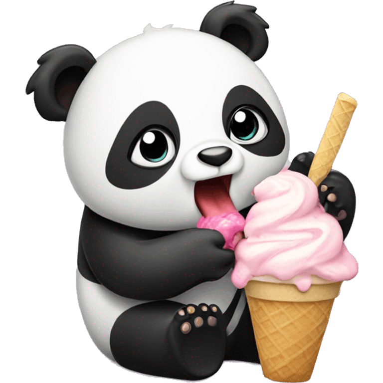 Panda eating ice cream emoji