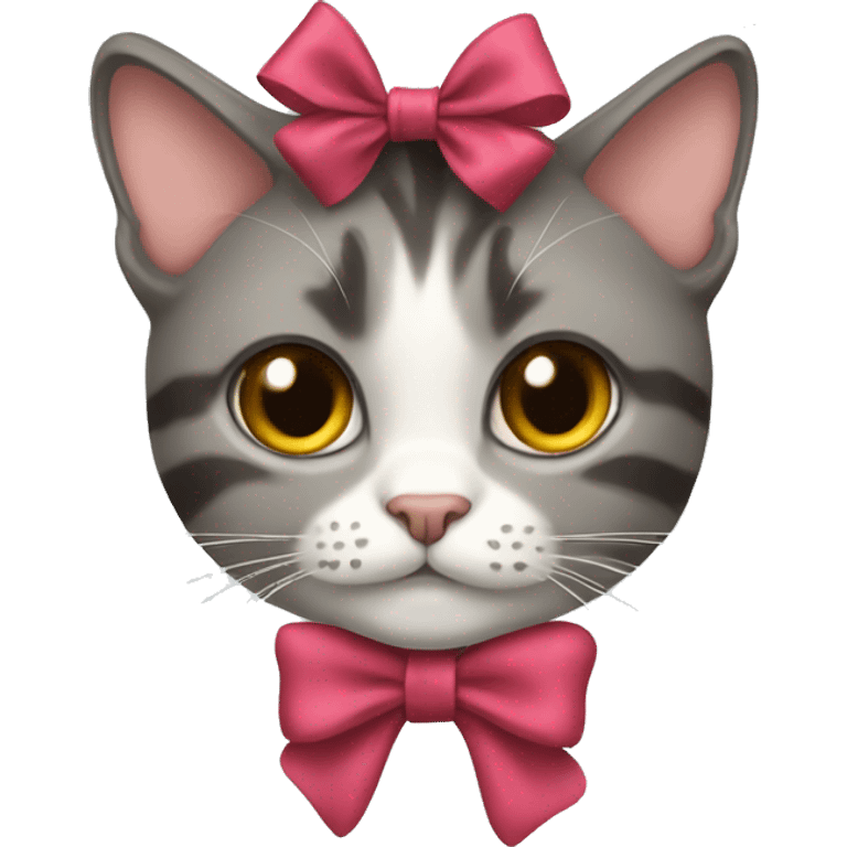 a cat wearing a bow emoji