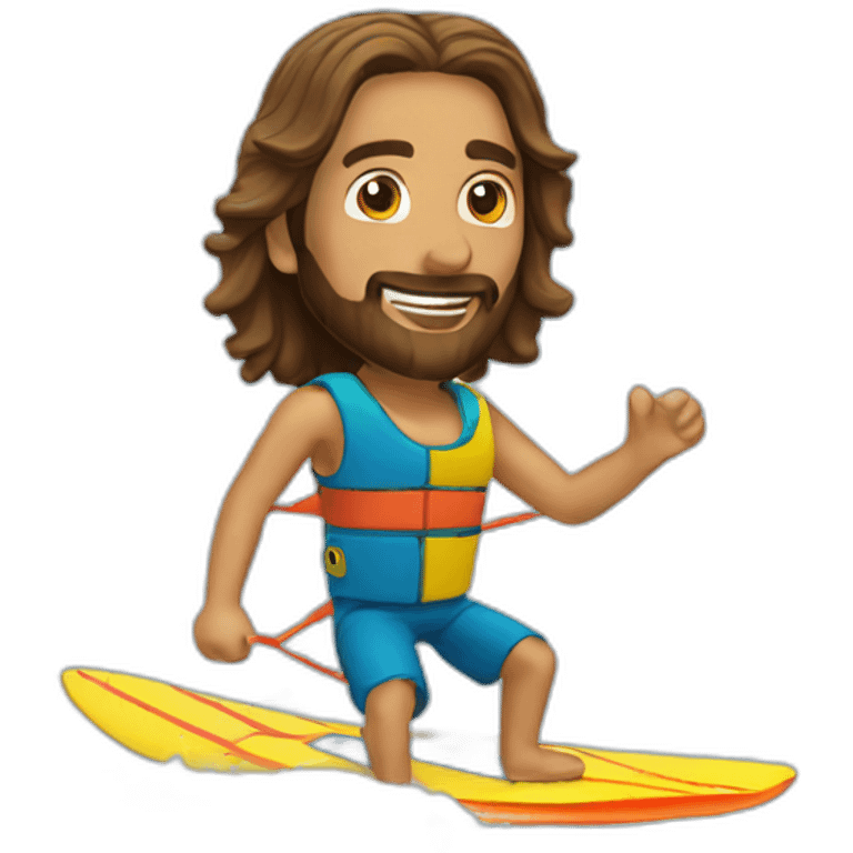 Jesus kitesurfing emoji