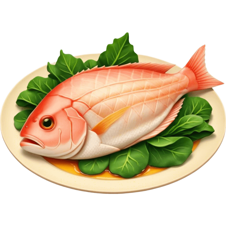 Cinematic fresh snapper fillet, pan-seared to golden perfection, soft and flaky texture, resting on a bed of sautéed greens, warm glowing background, refined and elegant. emoji