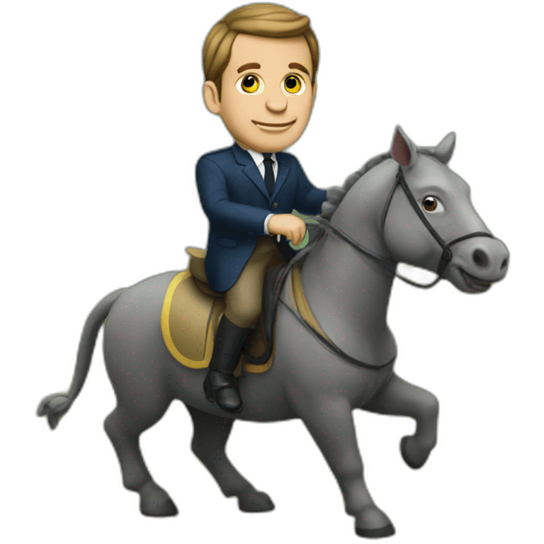 Macron sur hippopotame emoji