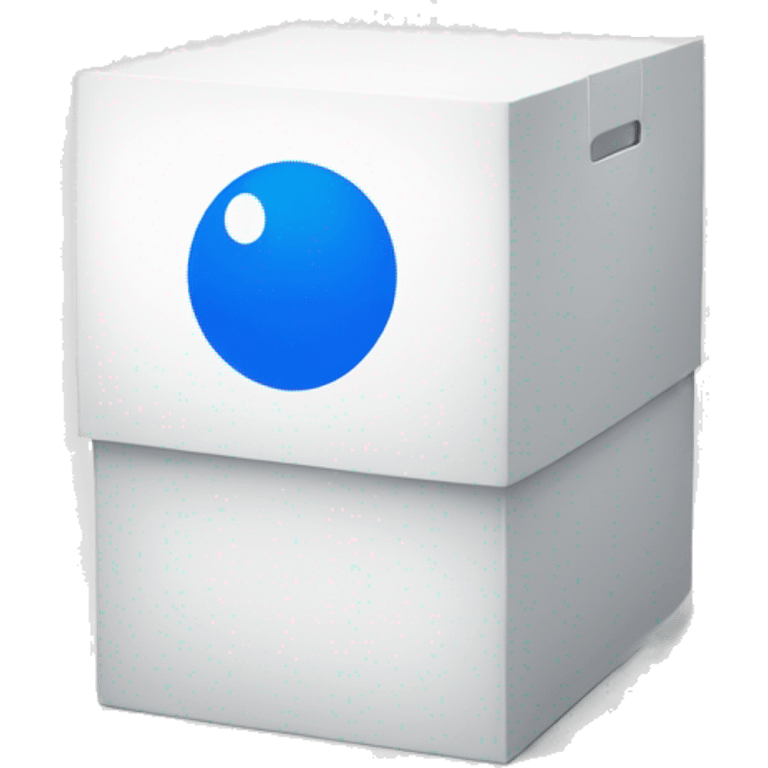 A white box with a bold blue circle with a white 'B' in the center." emoji