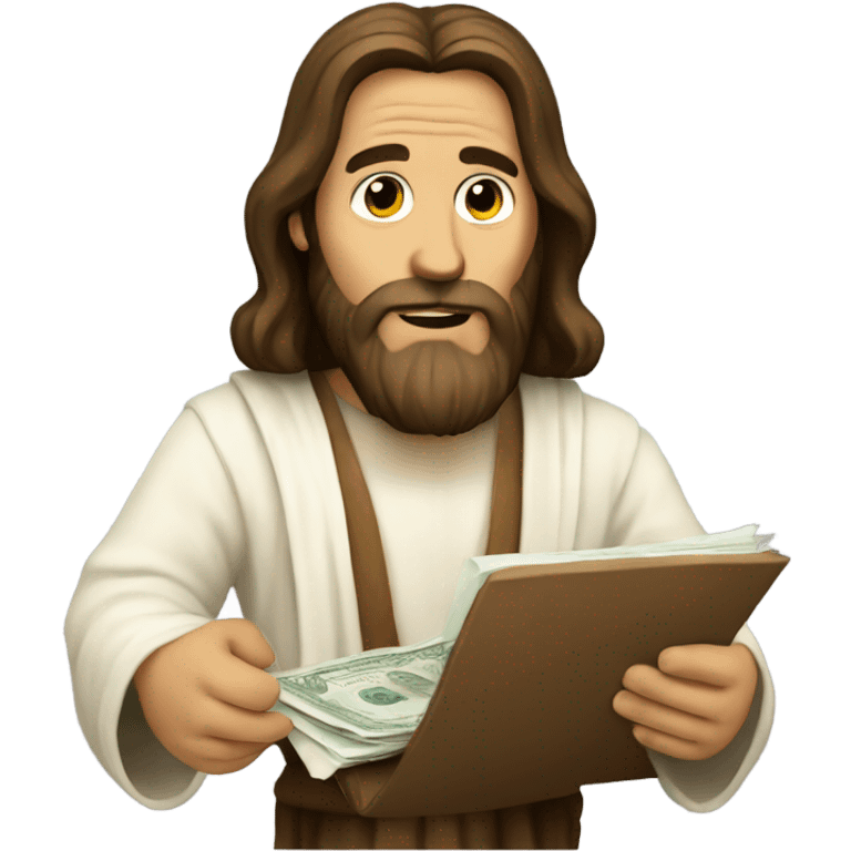 Jesus Christ doing taxes emoji