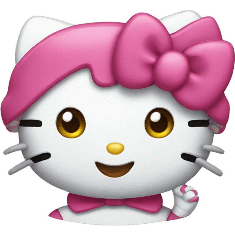 Hello kitty using iphone emoji