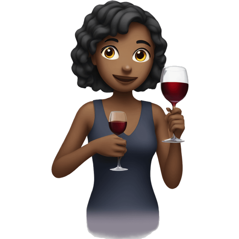 Girl holding wine  emoji