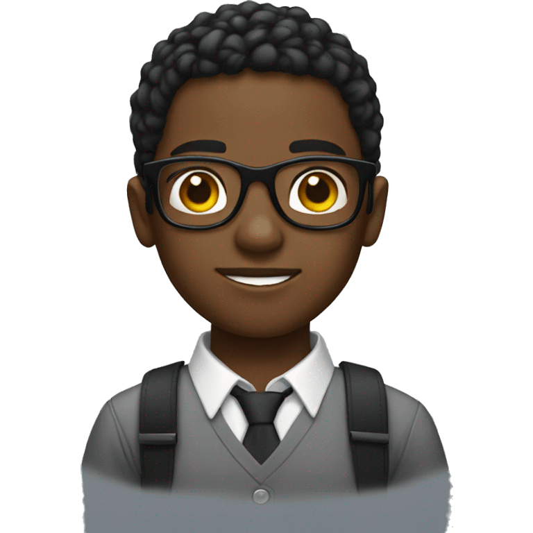 Black boy as a nerd emoji