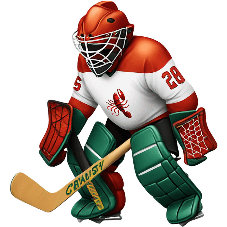 Crayfish hockey goalie emoji