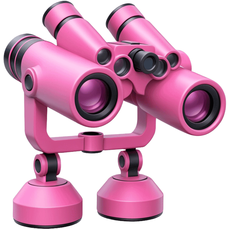 robotic 3d pink binoculars from an angle emoji