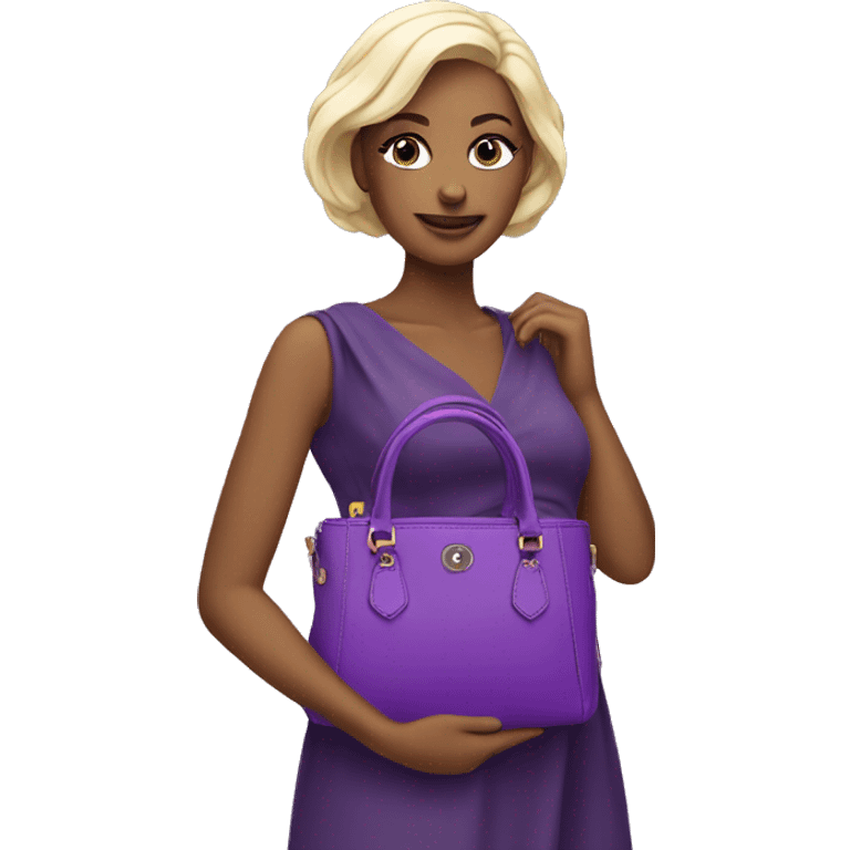 Purple designer woman small bag  emoji