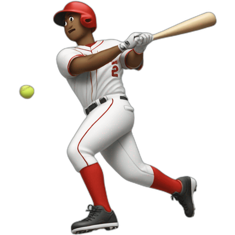 Baseball player swinging home run emoji