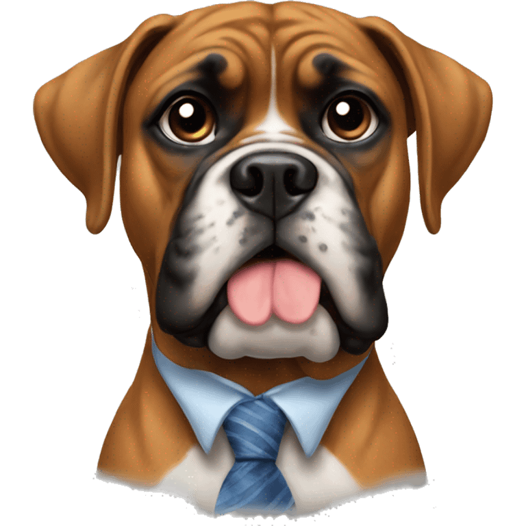 Boxer dog wearing a tie  emoji