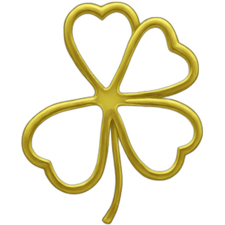 gold outline-four-leaf-clover emoji