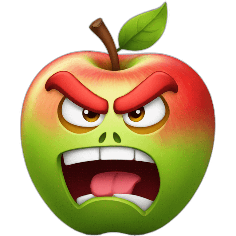 Angry apple emoji