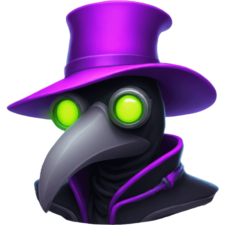 plague doctor with neon elements emoji