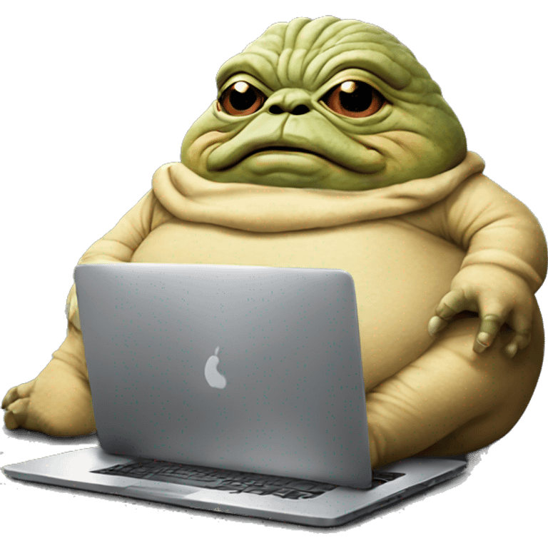 Jabba the Hutt from Star Wars with a laptop emoji