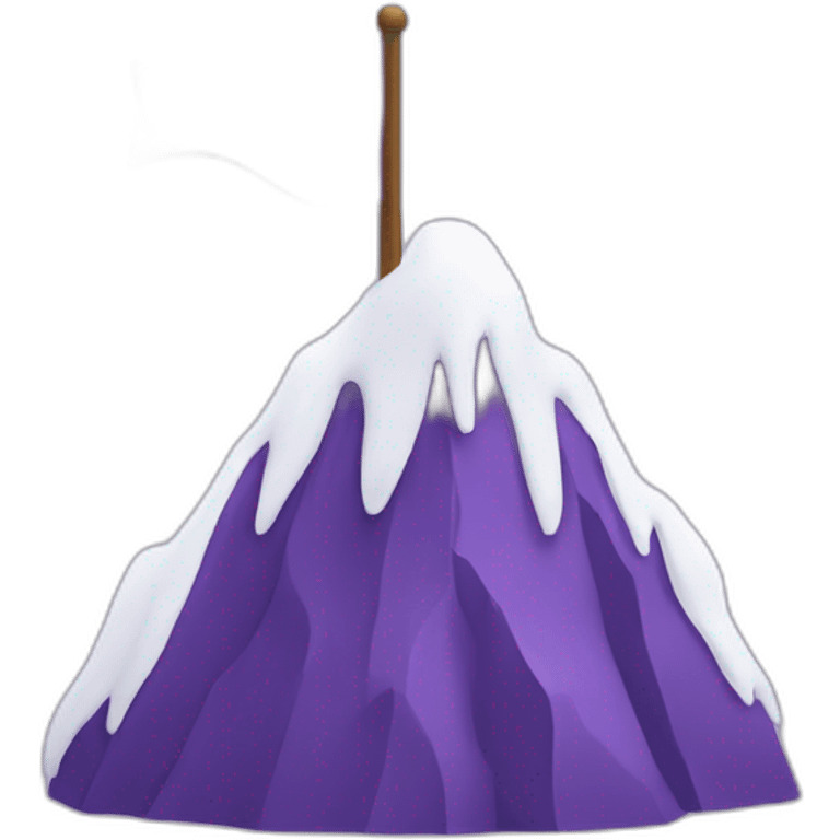 purple snow peak with a flag purple at the top emoji