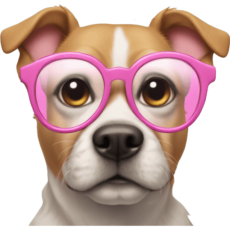 dog wearing pink glasses emoji