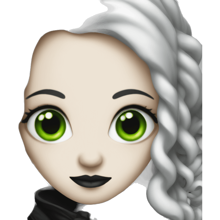 Goth lady with green eyes with tentacles emoji