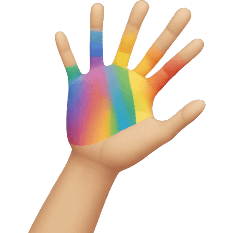 Rainbow hand hearts emoji