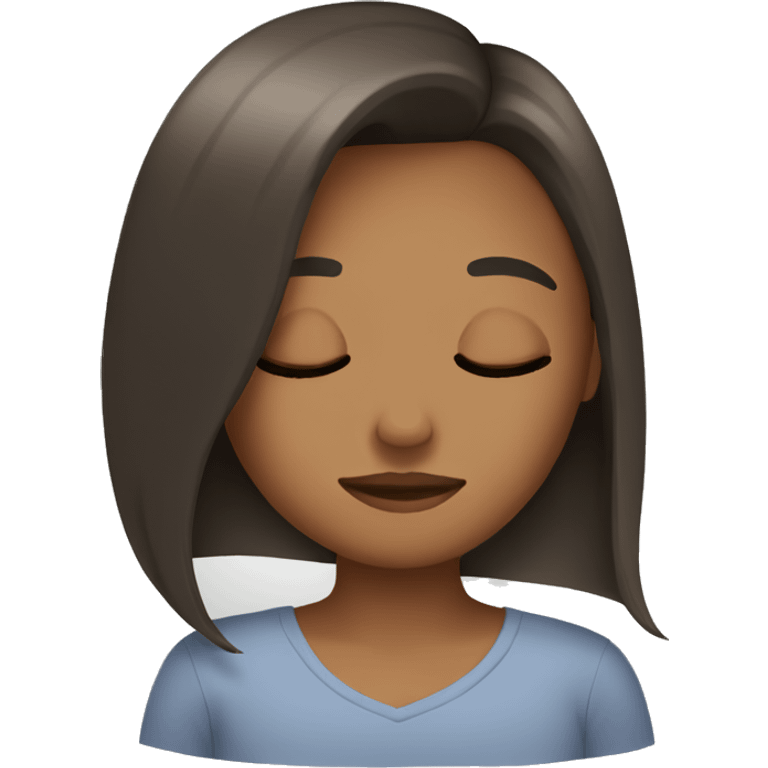 straight hair girl is sleeping  emoji